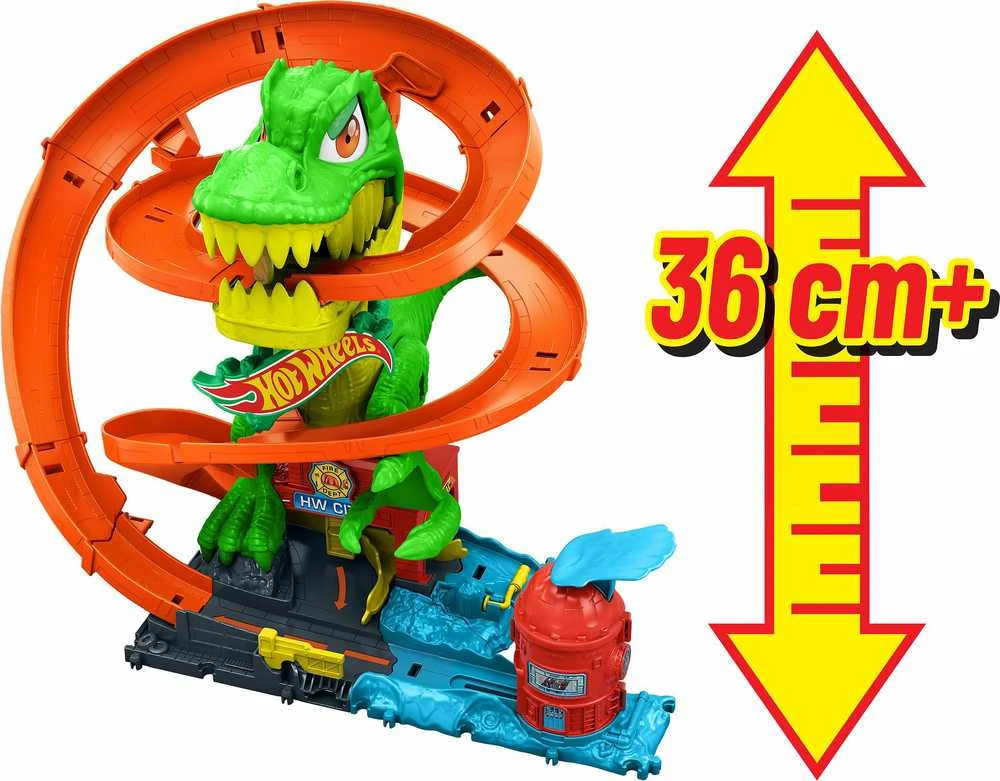 Mattel HOT WHEELS CITY rinkinys – Dinozauras gaisrinėje (JBM73)