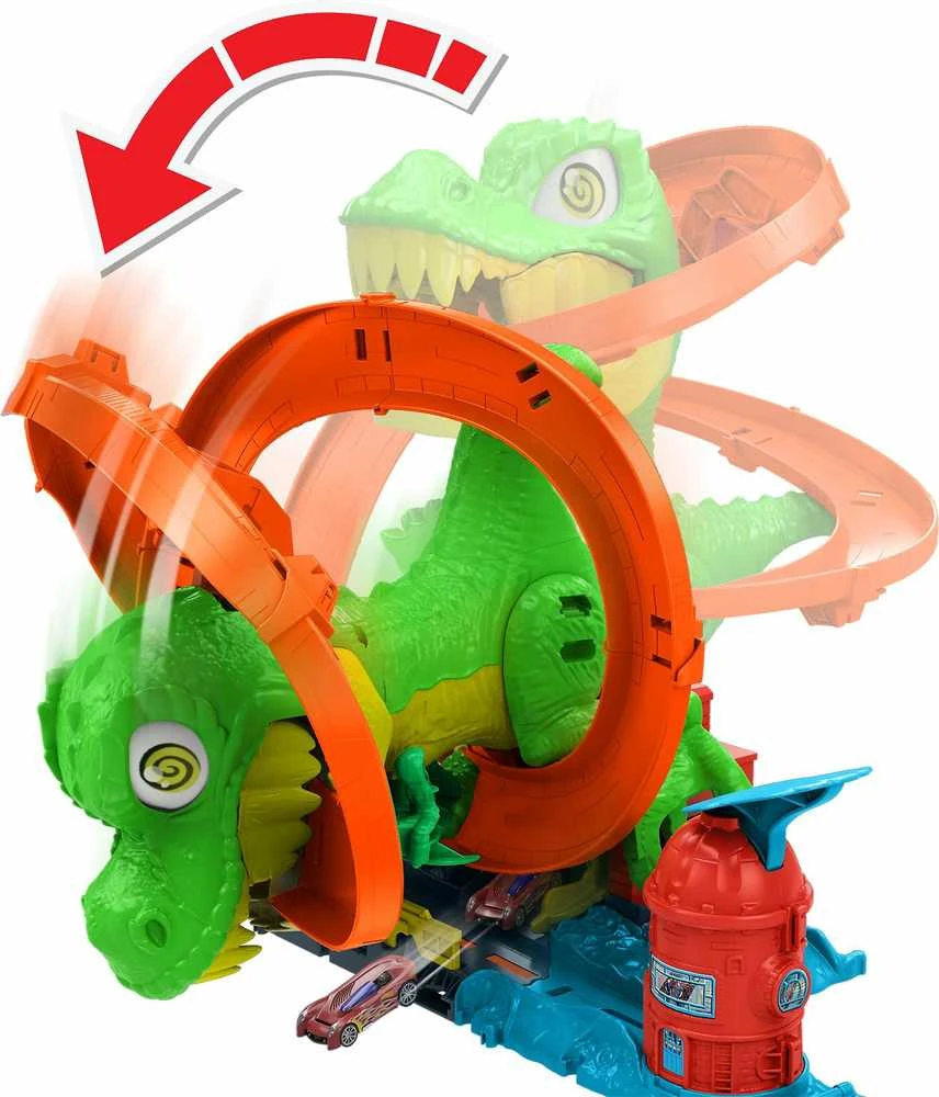 Mattel HOT WHEELS CITY rinkinys – Dinozauras gaisrinėje (JBM73)