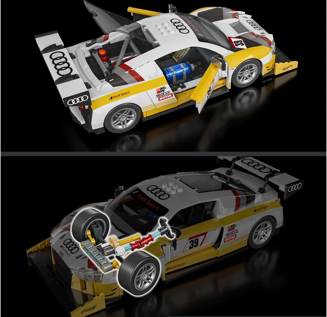 MATTEL BRICK SHOP HOT WHEELS Elite Audi R8 LMS konstruktorius (JFT18)