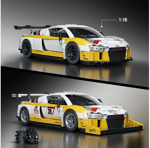 MATTEL BRICK SHOP HOT WHEELS Elite Audi R8 LMS konstruktorius (JFT18)