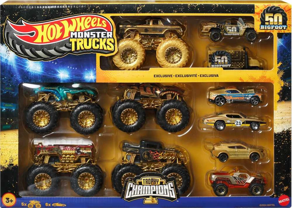 Hot Wheels Monster Trucks Bigfoot Trophy Champions autokokoelma