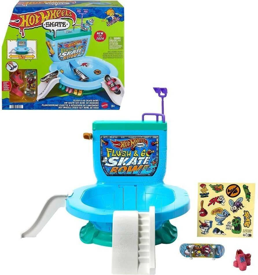 Žaislinė trasa Hot Wheels Mattel HW rinkinys „Riedlenčių parkas - unitazas“