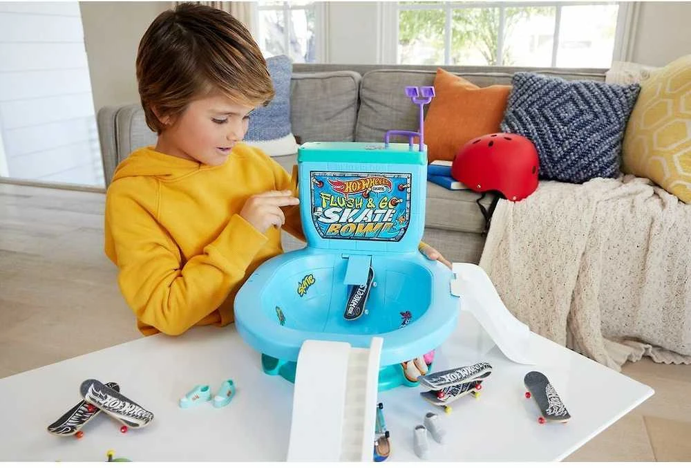 Žaislinė trasa Hot Wheels Mattel HW rinkinys „Riedlenčių parkas - unitazas“