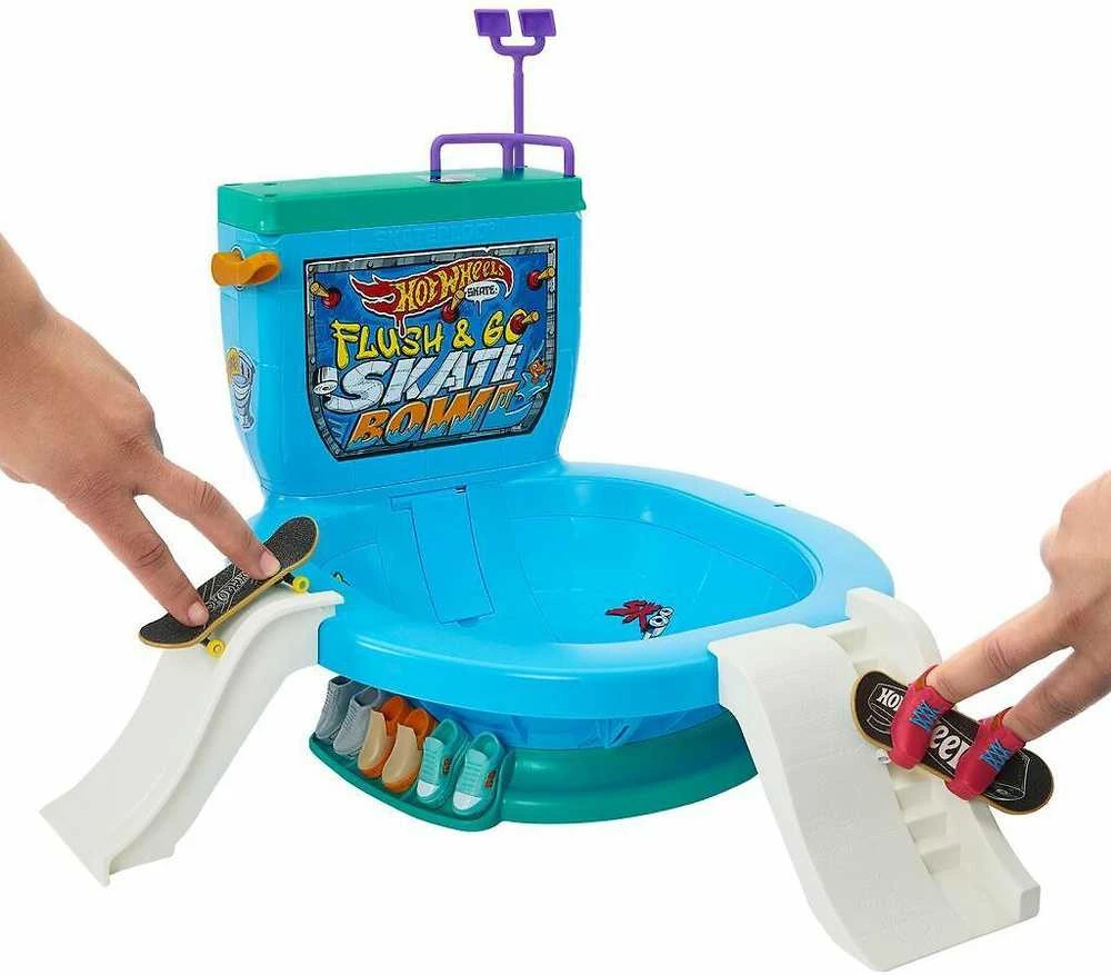 Žaislinė trasa Hot Wheels Mattel HW rinkinys „Riedlenčių parkas - unitazas“