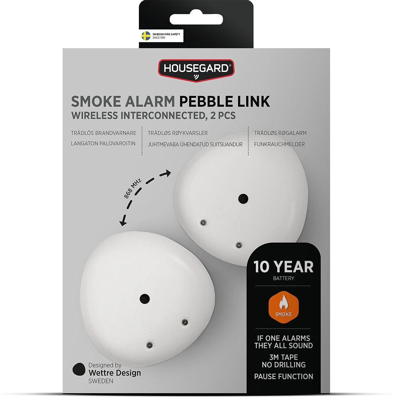 Housegard Pebble Link belaidė priešgaisrinė signalizacija, 2 vnt