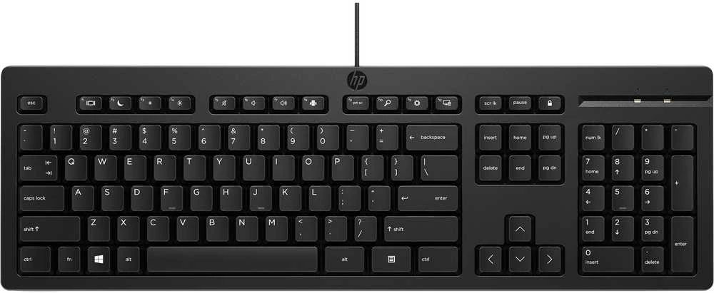 HP 125 laidinė klaviatūra, viso dydžio (100 %), laidinė, USB, juoda
