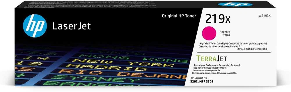Originalus HP TerraJet toneris W2193X, HP 219X, rausvai raudonas, 2500p, didelės talpos
