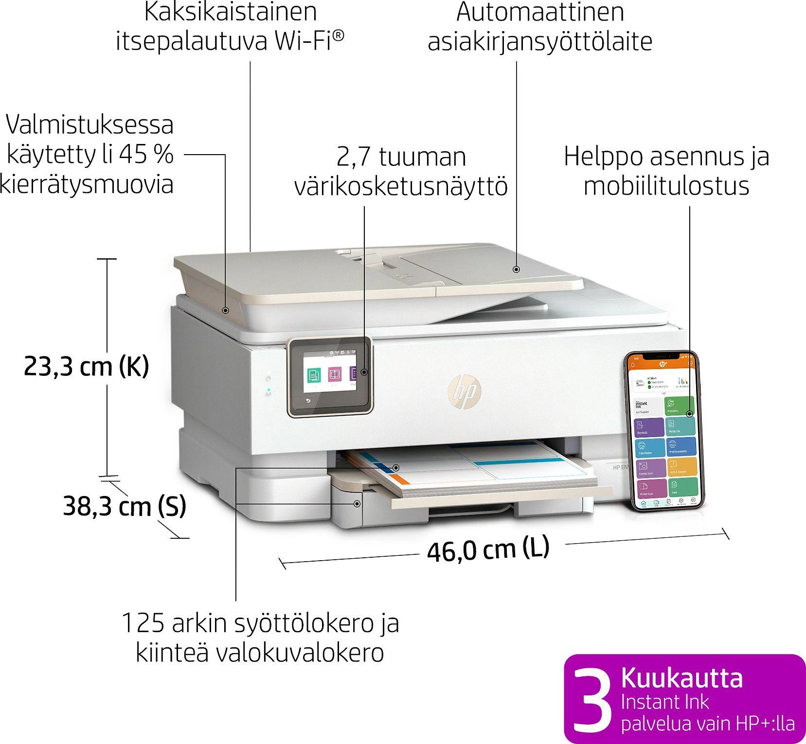 Hewlett Packard (HP) HP Envy Inspire 7920e daugiafunkcis A4 spalvotas rašalinis 10 psl./min. Spausdinti Nuskaityti Kopijuoti Nuotraukos Spausdintuvas
