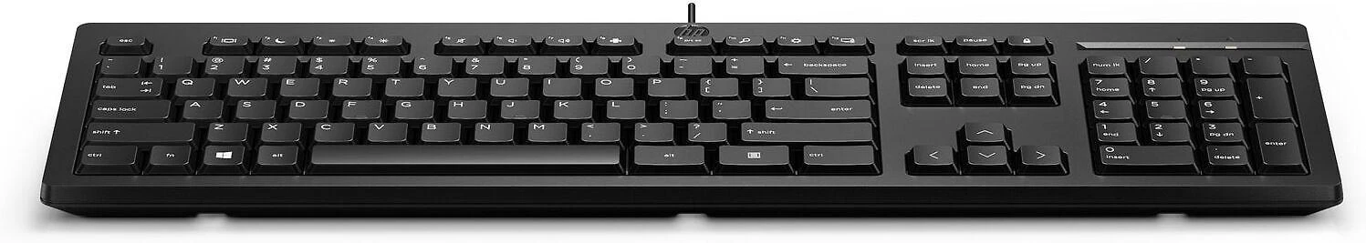 Hewlett Packard (HP) HP 125 laidinė klaviatūra, viso dydžio (100 %), laidinė, USB, membraninė, juoda