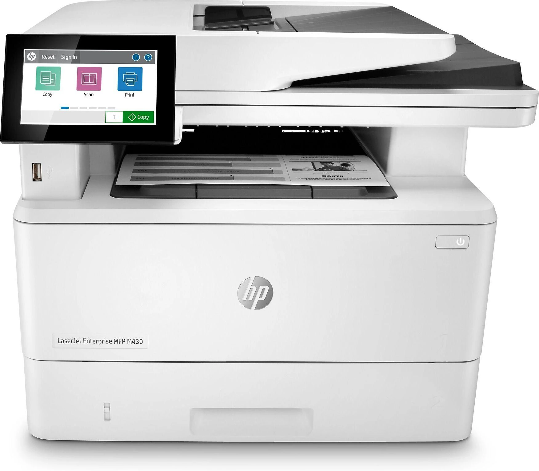 Hewlett Packard (HP) HP LaserJet Enterprise MFP M430f AIO All-in-One Spausdintuvas - A4 Mono lazerinis, Spausdinti/Kopijuoti/Dual-Side Scan/Faksas, Automatinis dokumentų tiektuvas, Auto-Duplex, LAN, 38ppm, 900-4800 pages per mėnuo (pakeičia M521f / M521dn)