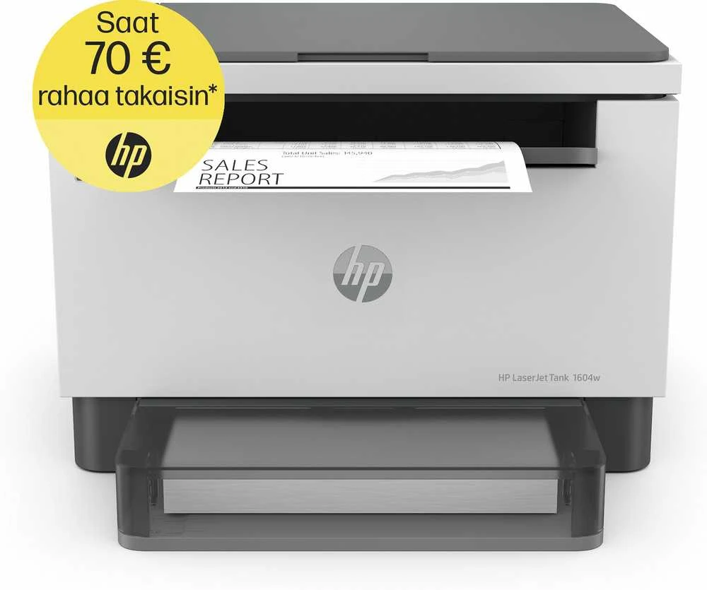Hewlett Packard (HP) HP LaserJet Tank 1604w AIO All-in-One Spausdintuvas - A4 Mono lazerinis, Print/Copy/Scan, Wifi, 23ppm, 250-2500 pages per men (pakeičia Neverstop)