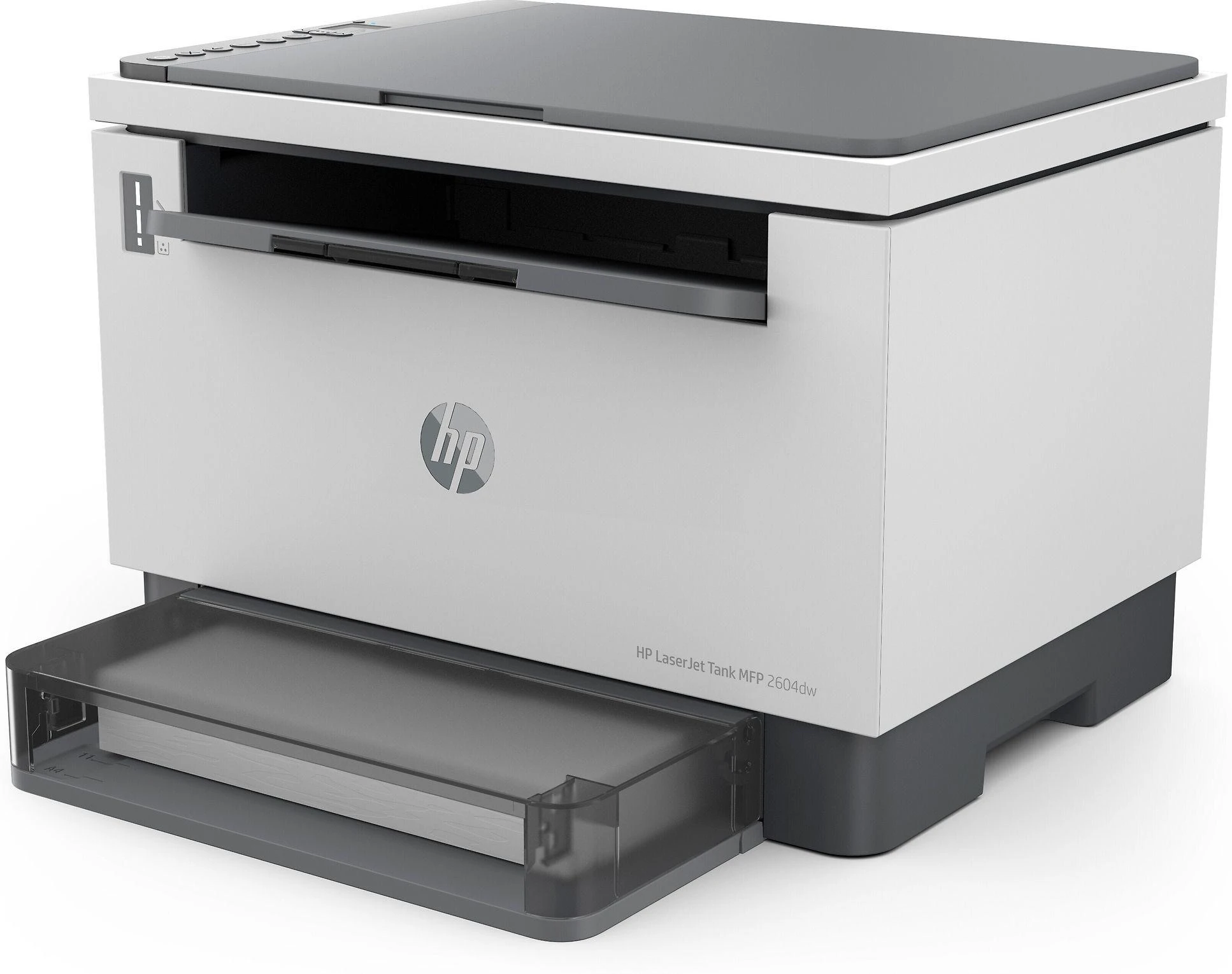 Hewlett Packard (HP) HP LaserJet Tank 2604dw AIO All-in-One Spausdintuvas - A4 Mono lazerinis, Spausdinti/Kopijuoti/Nuskaityti, Auto-Duplex, LAN, Wifi, 22 val., 250-2500 puslapių per mėnesį (pakeičia Neverstop)