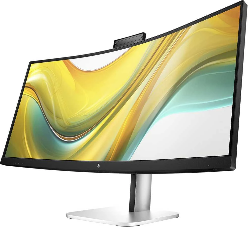 „HP 534pm“ 5 serijos „Pro WQHD USB-C“ lenktas konferencinis monitorius be PVC – 34 colių 3440x1440 WQHD 400 nitų AG, VA, USB-C (100 W / 15 W) / HDMI / „DisplayPort“, 3 x USB-A, garsiakalbiai, 5 MP internetinė kamera, RJ-45 LAN, reguliuojamo aukščio / pakreipimo / pasukimo, 3 metai (pakeičia E34m)