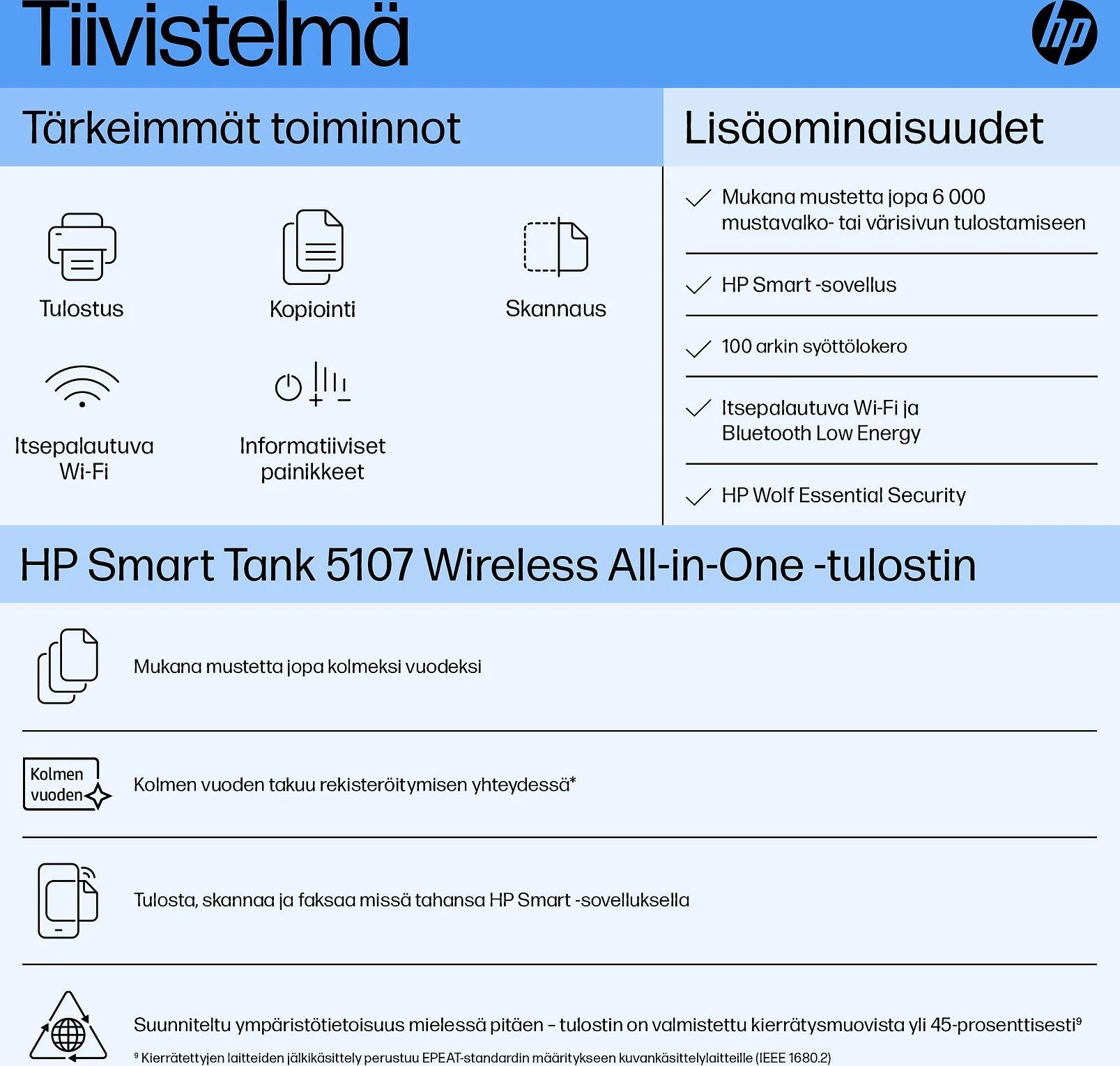 Hewlett Packard (HP) HP – „Smart Tank 5107“ daugiafunkcis spausdintuvas