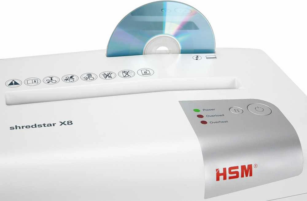 HSM 1044121 HSM Shredstar X8 - skersinis pjūvis 4,5x30mm/ 8 lakštai 80 g/ 18 l šiukšliadėžė/ P-4
