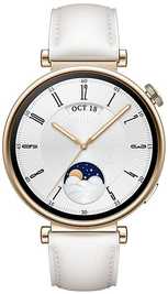 HUAWEI WATCH GT4 41mm Gold White Leather Armband
