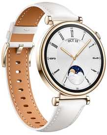 HUAWEI WATCH GT4 41mm Gold White Leather Armband