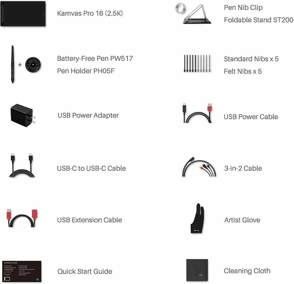 „Huion Kamvas Pro 16 GT1602“ grafinis planšetinis kompiuteris (2,5K)
