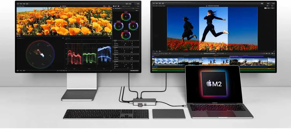 Apple „Hyper Drive Dual HDMI 10-in1 Travel Dock“, skirtas „MacBook“.
