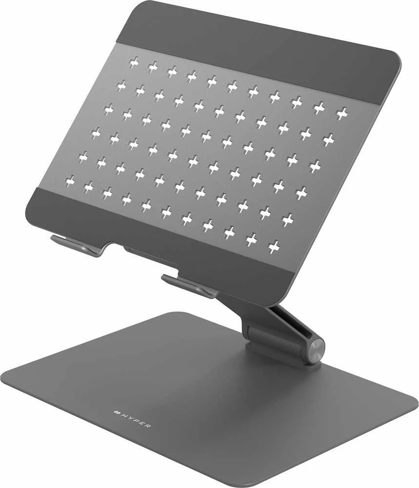 Hyper Stalo laikiklis | HyperSpace ergonomiškas reguliuojamas nešiojamojo kompiuterio stovas | Aukščio reguliavimas | 16 colių | Pilkas