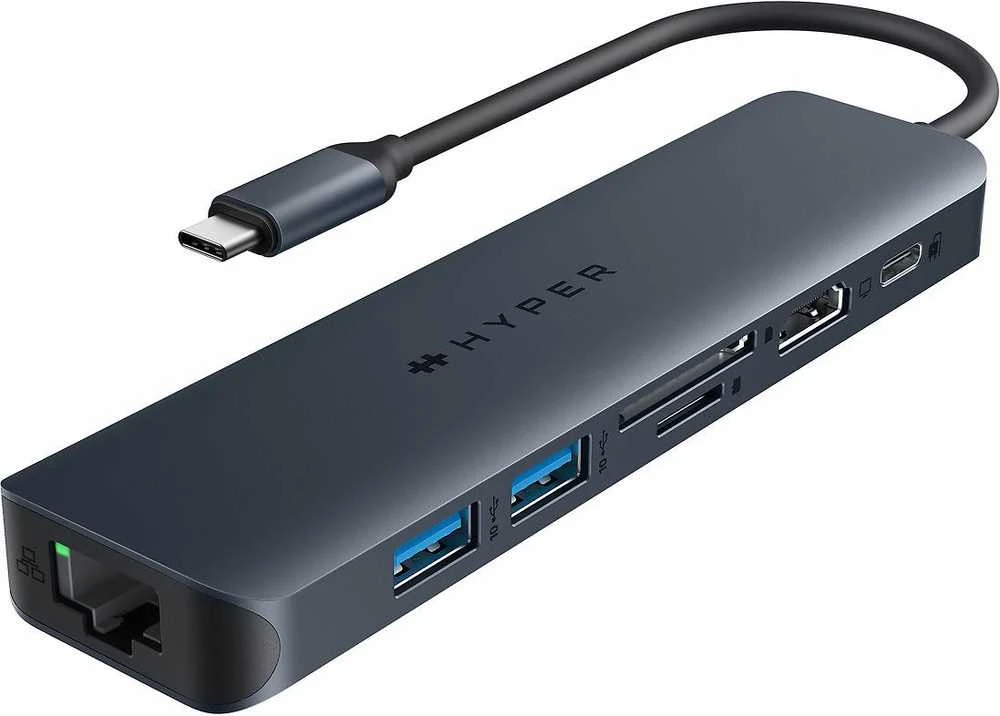 Hiper | „HyperDrive EcoSmart Gen.2“ universalus USB-C 7-in-1 šakotuvas su 100 W PD maitinimo perdavimu