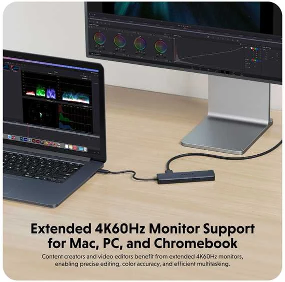 Hiper | „HyperDrive EcoSmart Gen.2“ universalus USB-C 7-in-1 šakotuvas su 100 W PD maitinimo perdavimu