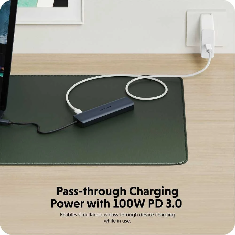 Hiper | „HyperDrive EcoSmart Gen.2“ universalus USB-C 7-in-1 šakotuvas su 100 W PD maitinimo perdavimu