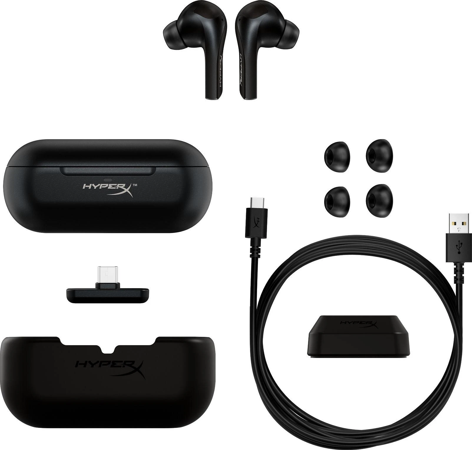 HyperX Cloud MIX Buds Belaidės TWS ausinės žaidimams, 2.4GHz ir Bluetooth
