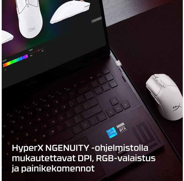 Hewlett Packard (HP) HP HyperX Pulsefire Haste 2 Mini Wireless Baltas Pelė žaidimams