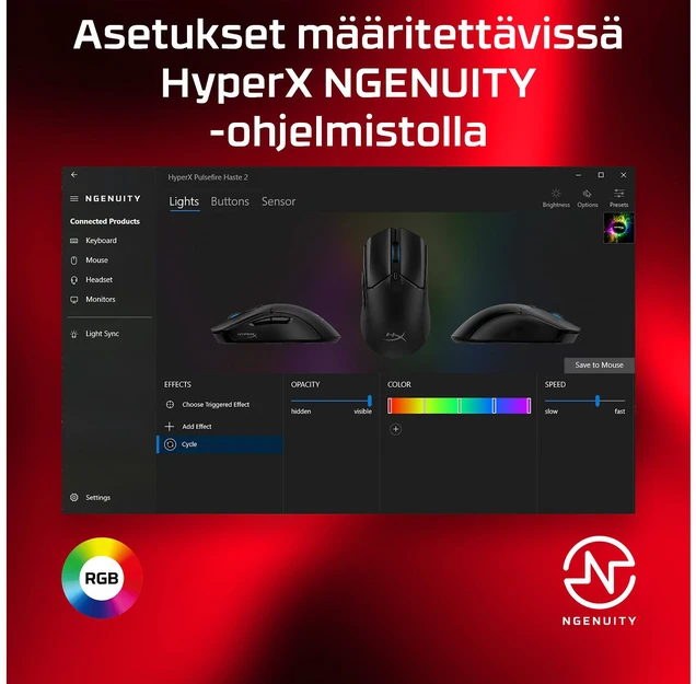 Pelė HyperX Pulsefire Haste 2, balta