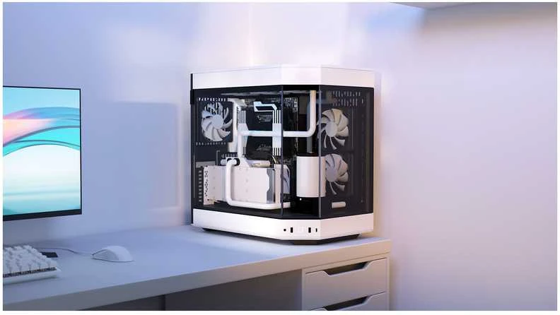 Hyte Y60 Midi Tower, Tempered Glass – juodos spalvos/baltos spalvos