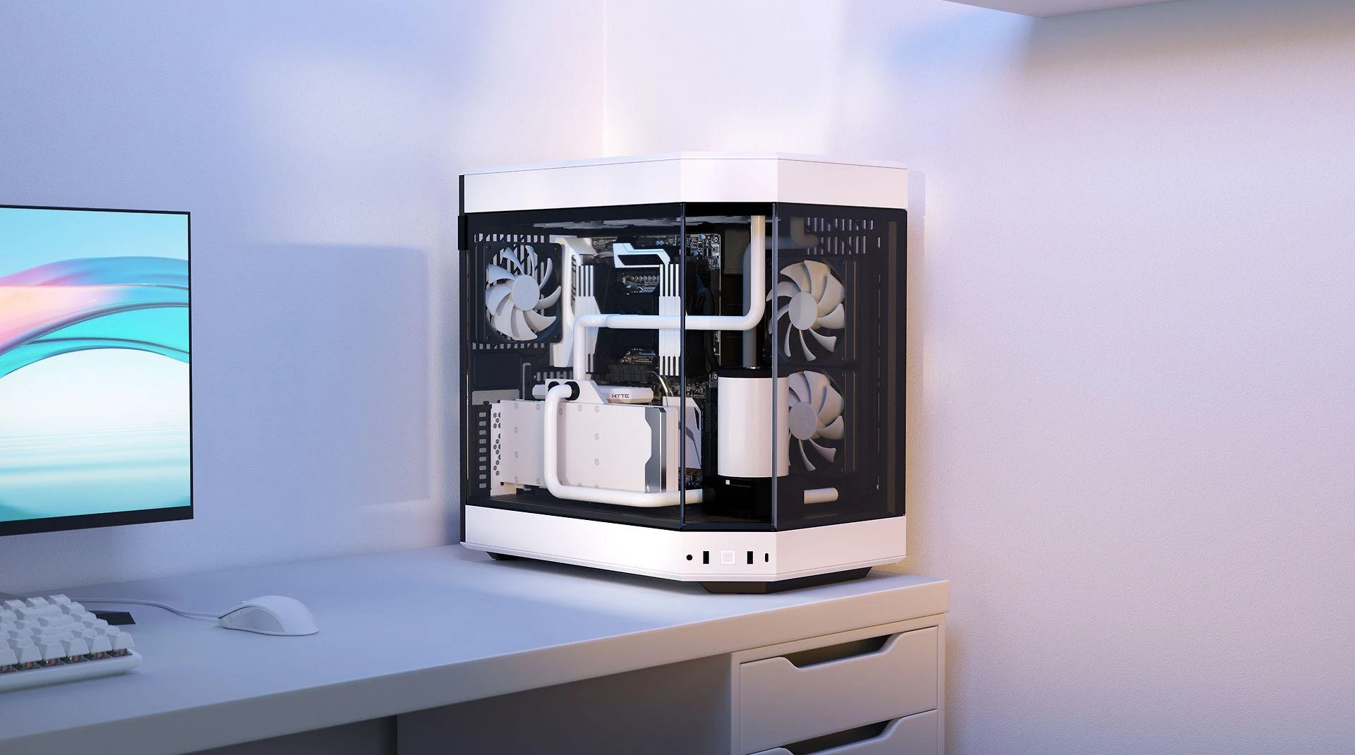 Hyte Y60 Midi Tower, Tempered Glass – juodos spalvos/baltos spalvos