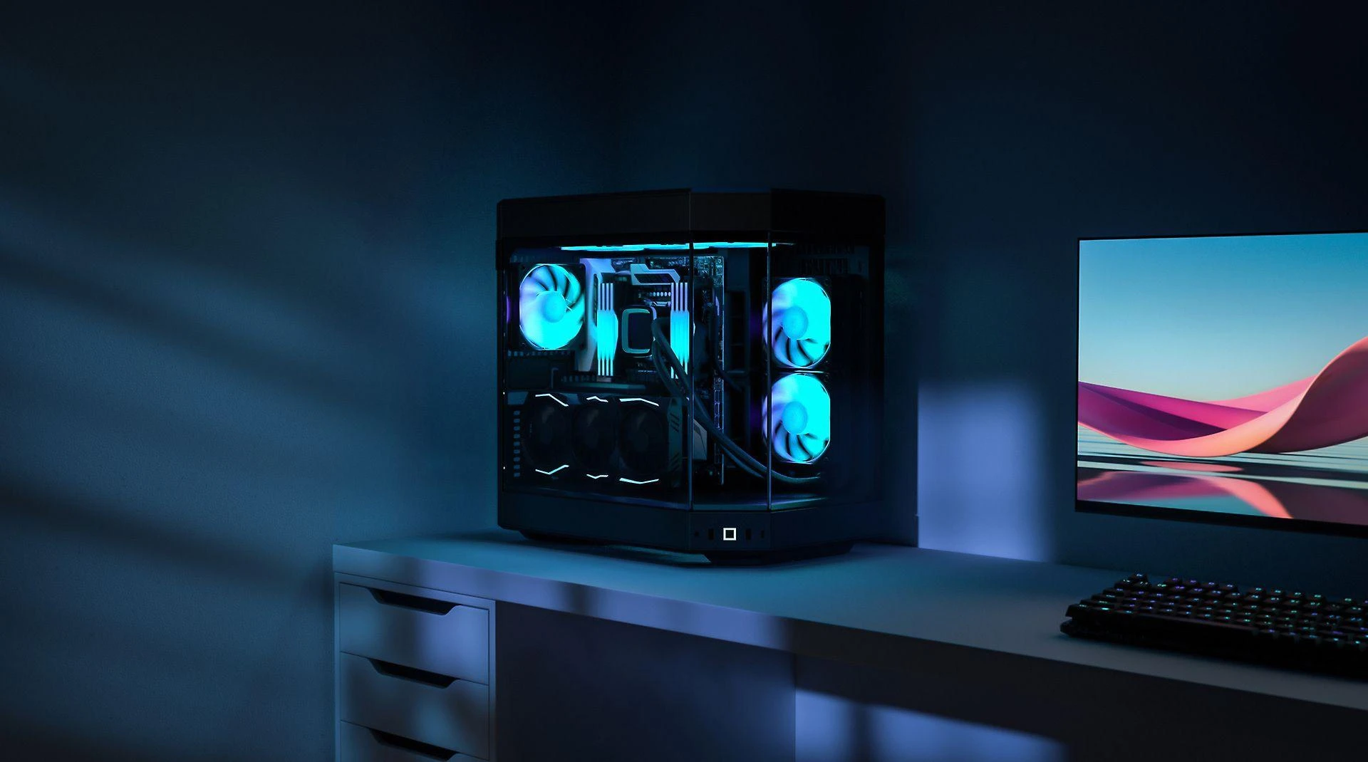 Hyte Y60 Midi Tower, Tempered Glass – juodos spalvos/baltos spalvos
