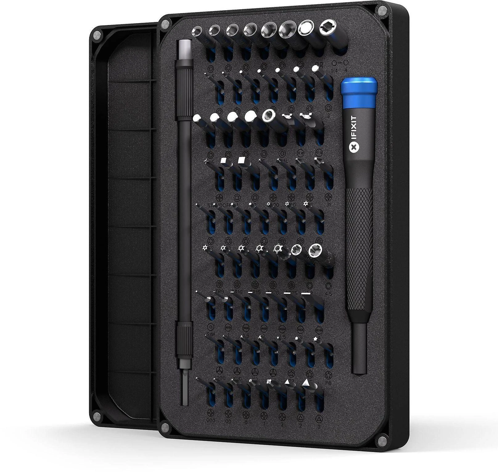 iFixit EU145307 - Įrankių rinkinys - Universalus - Atidarymo kirtiklis,Atsuktuvas,Spudger,Siurbtukas,Pincetas - Juodas,Mėlyna,Pilkas,Nerūdijantis plienas,Permatomas,Baltas - Plokščias,Apsauginis Torx,Veržliaraktis,Torx -3 pincetai