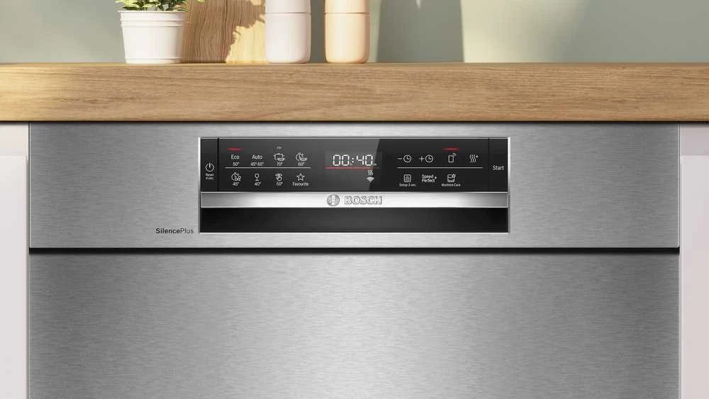 Bosch SMU6ECS12E Serija 6, Indaplovė, montuojama iš apačios, 60 cm, Šlifuotas plienas
