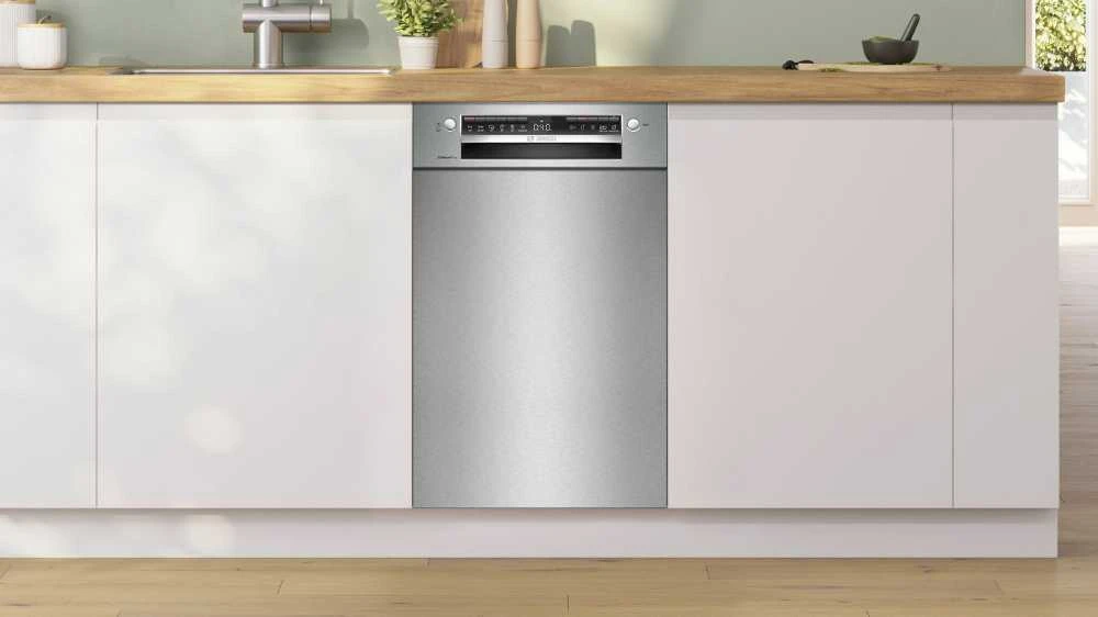 Bosch SPU4HMS10E Serija 4, Indaplovė, montuojama iš apačios, 45 cm, Šlifuotas plienas