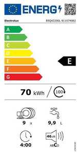 Indaplovė Electrolux EEQ42200L astianpesukone, integroitava
