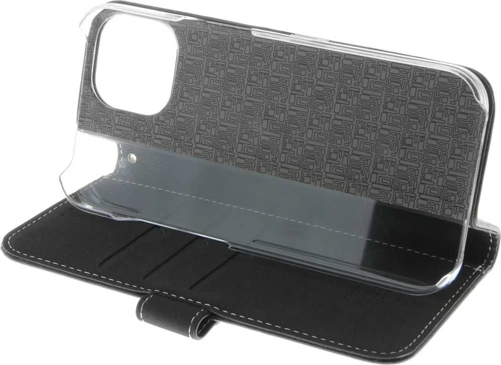 Insmat Exclusive Flip Case piniginės dėklas, iPhone 15, juodas