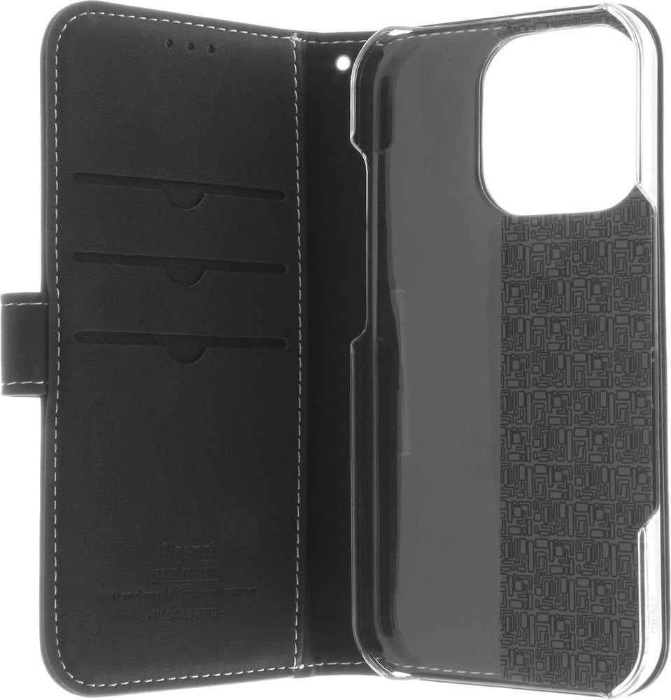 Insmat Exclusive Flip Case piniginės dėklas, Apple iPhone 16 Pro, juodas