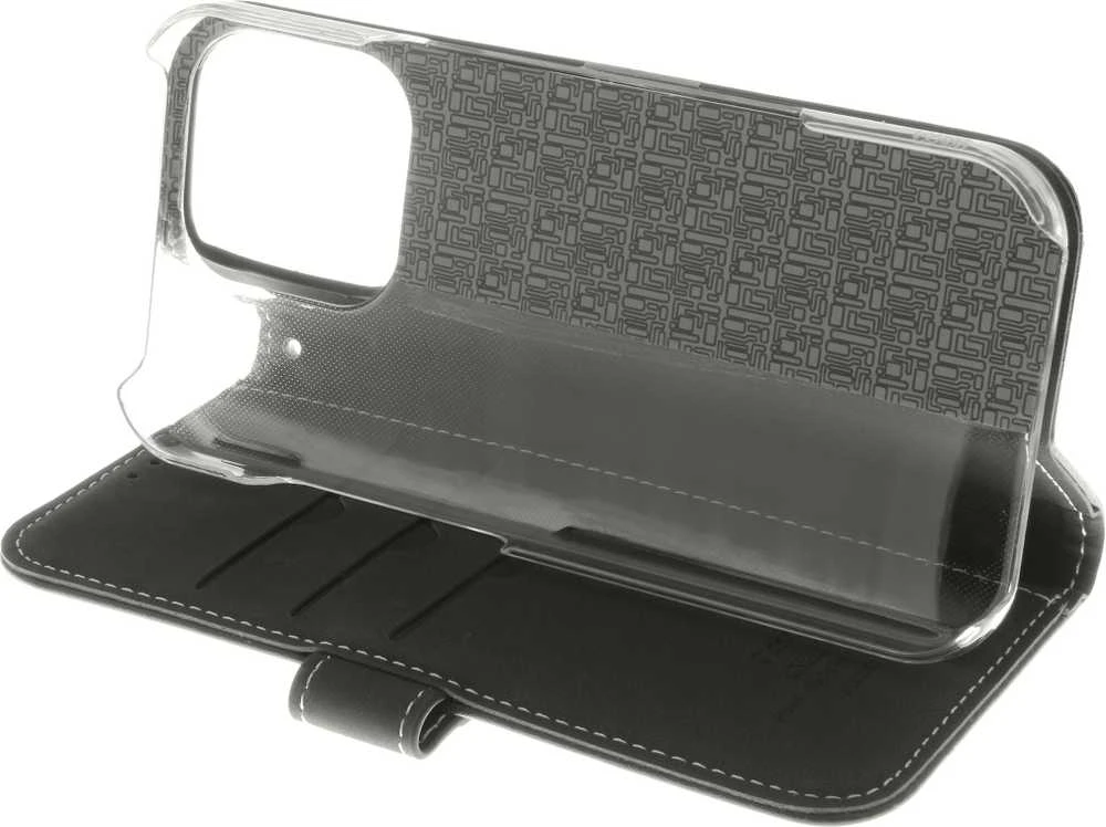 Insmat Exclusive Flip Case piniginės dėklas, Apple iPhone 16 Pro, juodas
