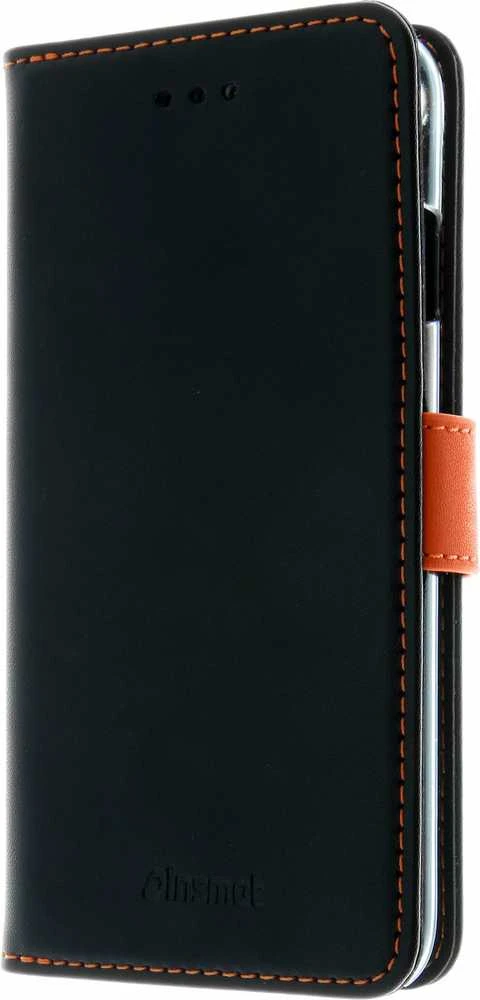 „Insmat Exclusive Flip Case“ piniginės dėklas, skirtas iPhone 6 / 6s / 7/8 / SE juodas / oranžinis