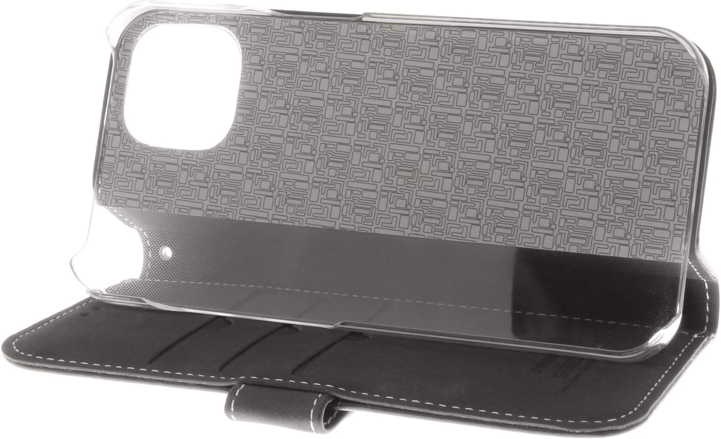 Insmat Exclusive Flip Case piniginės dėklas, iPhone 13, juodas