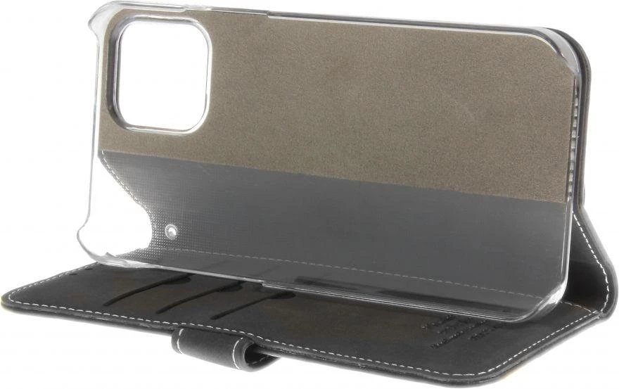 Insmat Exclusive Flip Case piniginės dėklas, iPhone 12 / 12 Pro, juodas