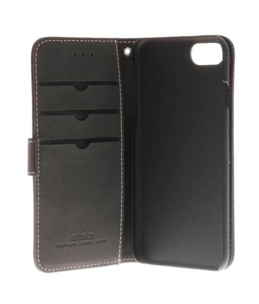 Insmat Exclusive Flip Case piniginės dėklas, skirtas iPhone 6 / 6s / 7/8 / SE, juodas