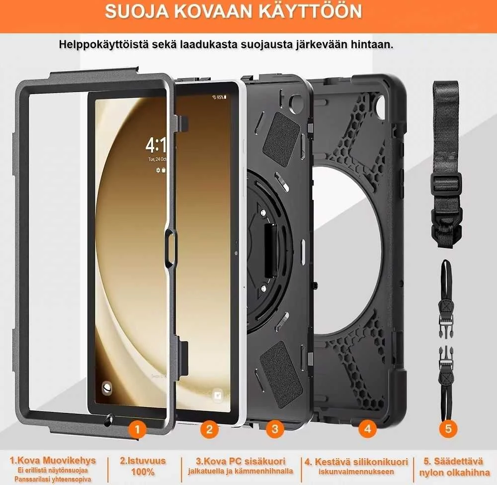 Insmat Ruggered Armor -kovatekoinen suojakotelo, Samsung Galaxy Tab A9