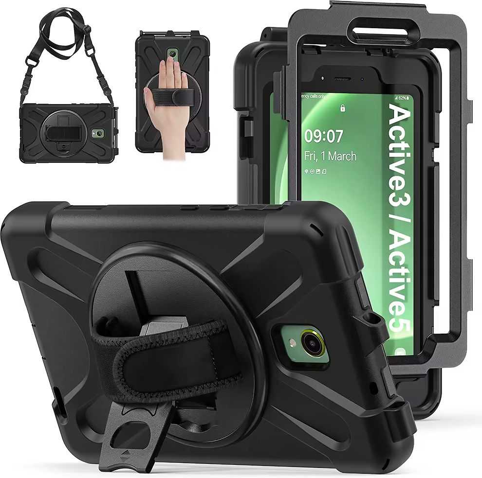 „Insmat Rugged Armor“ apsauginis dėklas, „Samsung Galaxy Tab Active 5“, juodas
