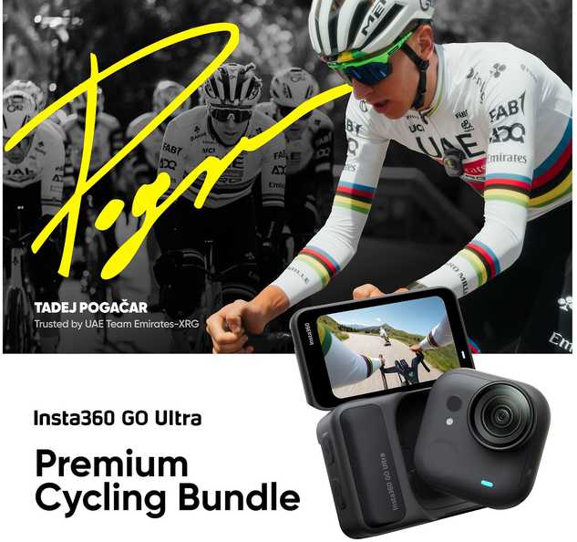 „Insta360“ – „GO Ultra Premium“ dviračių paketas – veiksmo kamera