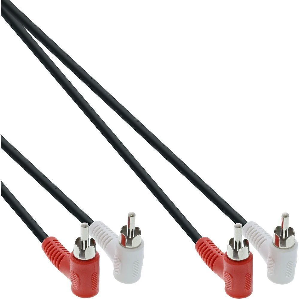 Intos InLine 2 x RCA kištukas - 2 x RCA kištukinis kabelis su kampinėmis jungtimis, 1,2 m