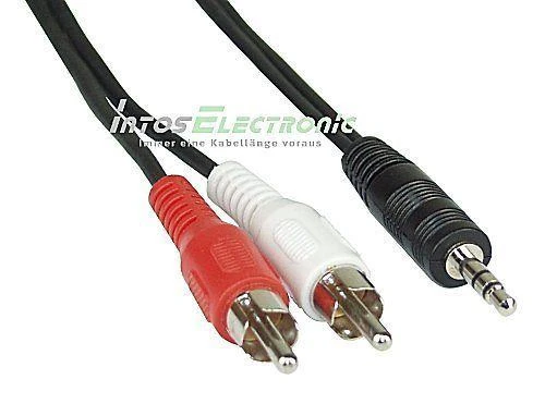 Intos InLine 2 x RCA kištukinis iki 3,5 mm kištukinis kabelis, 50 cm
