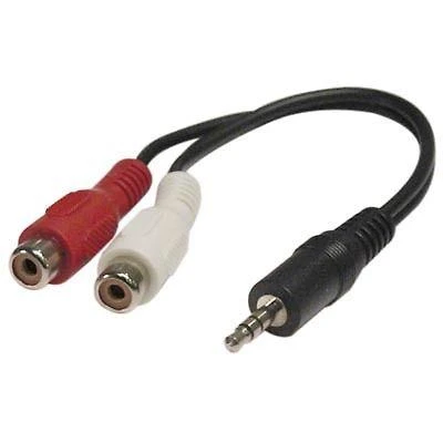 2x RCA lizdas į 3.5 mm kištuką